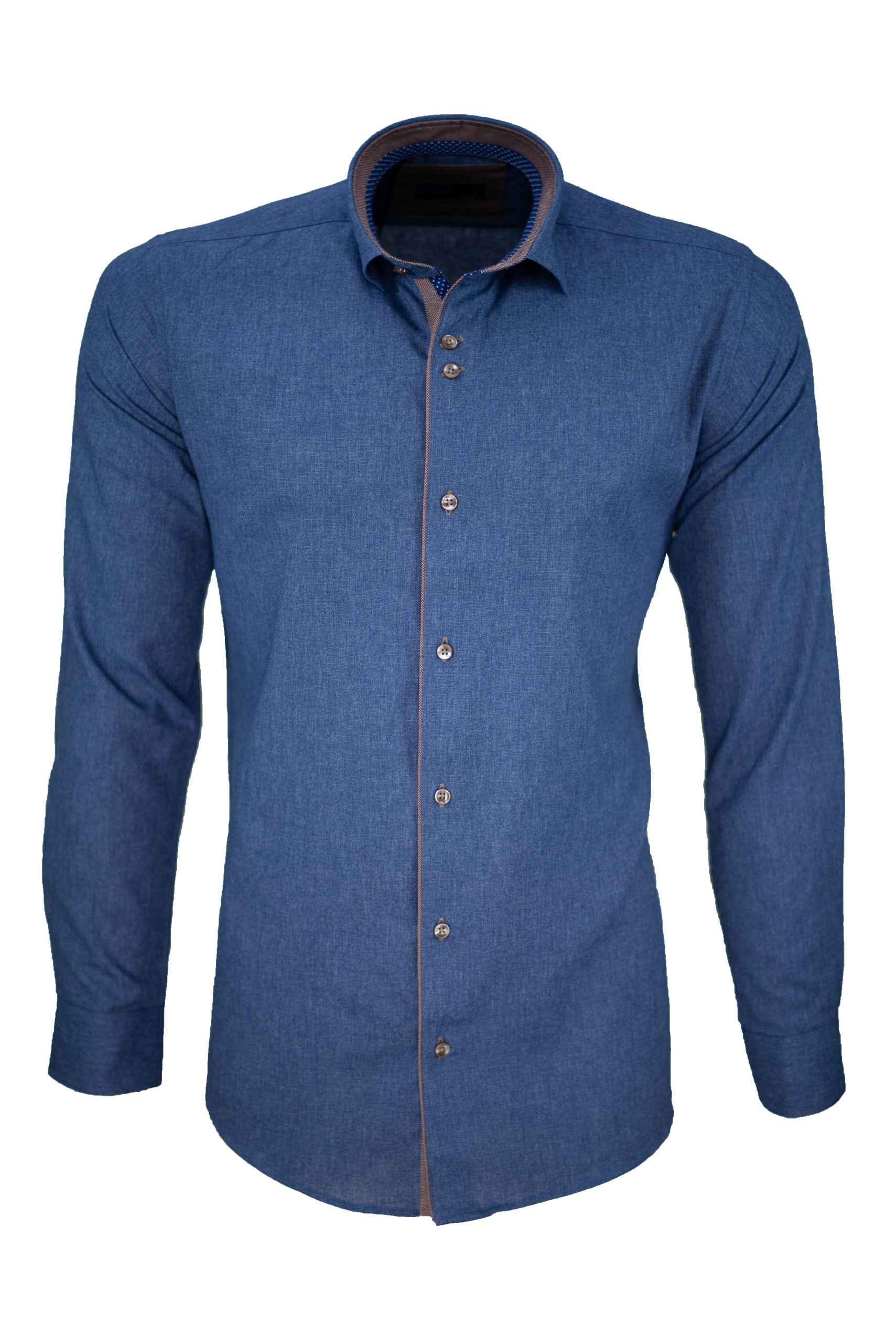 Ανδρικό πουκάμισο slim fit με κλασικό γιακά