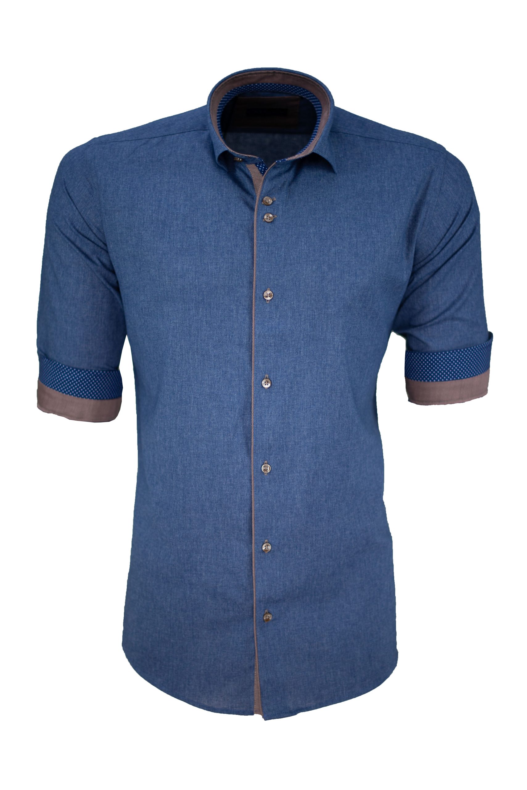 Ανδρικό πουκάμισο slim fit με κλασικό γιακά