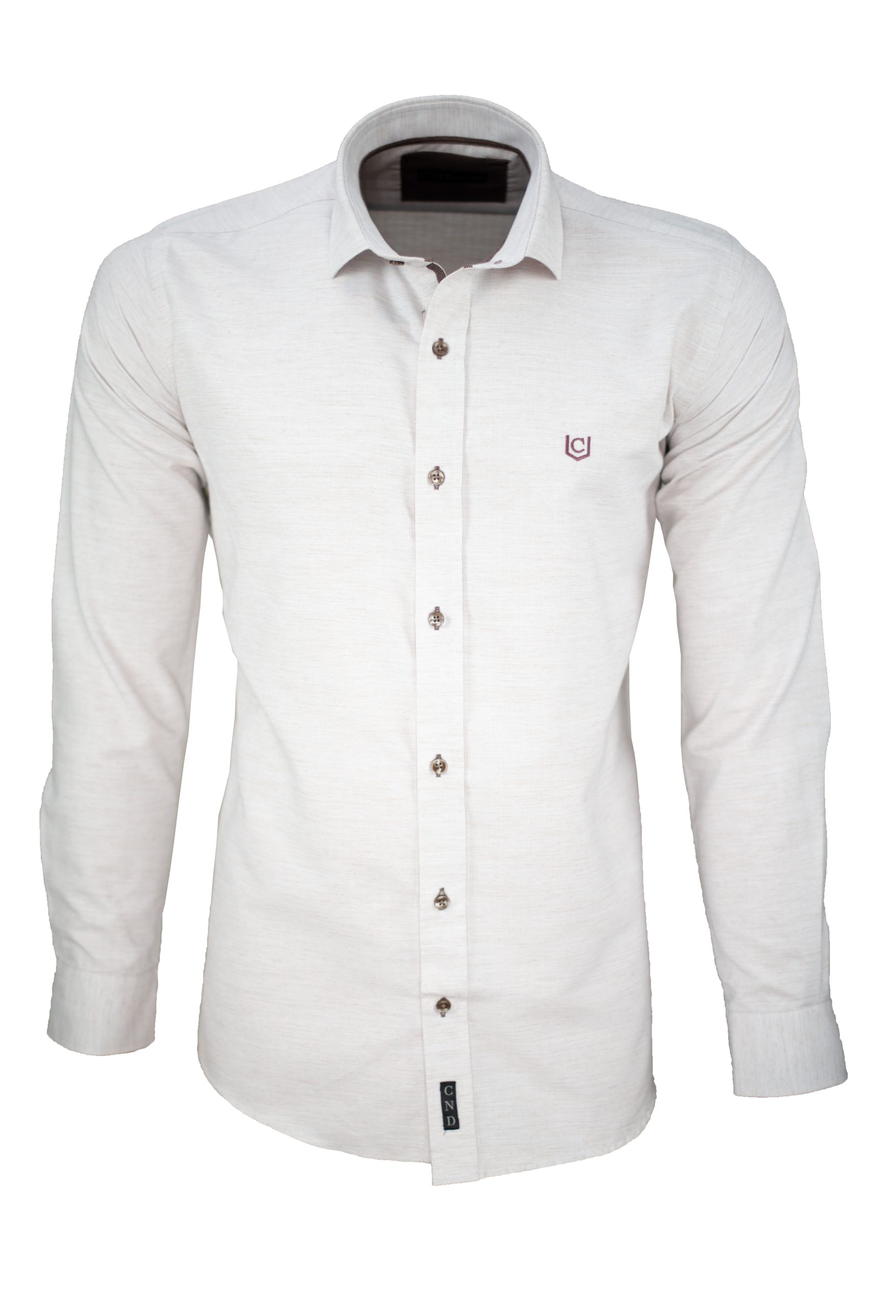 Ανδρικό πουκάμισο slim fit με κλασικό γιακά