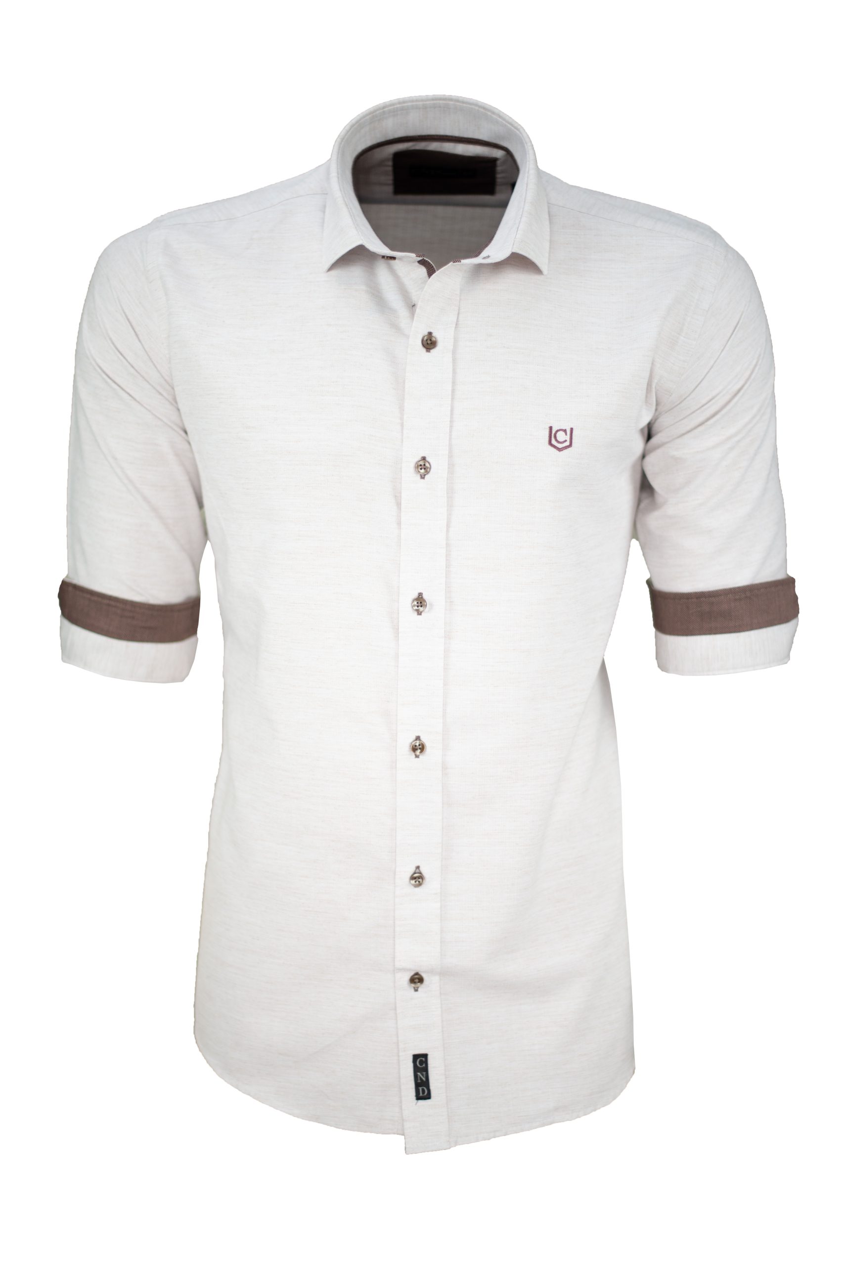 Ανδρικό πουκάμισο slim fit με κλασικό γιακά