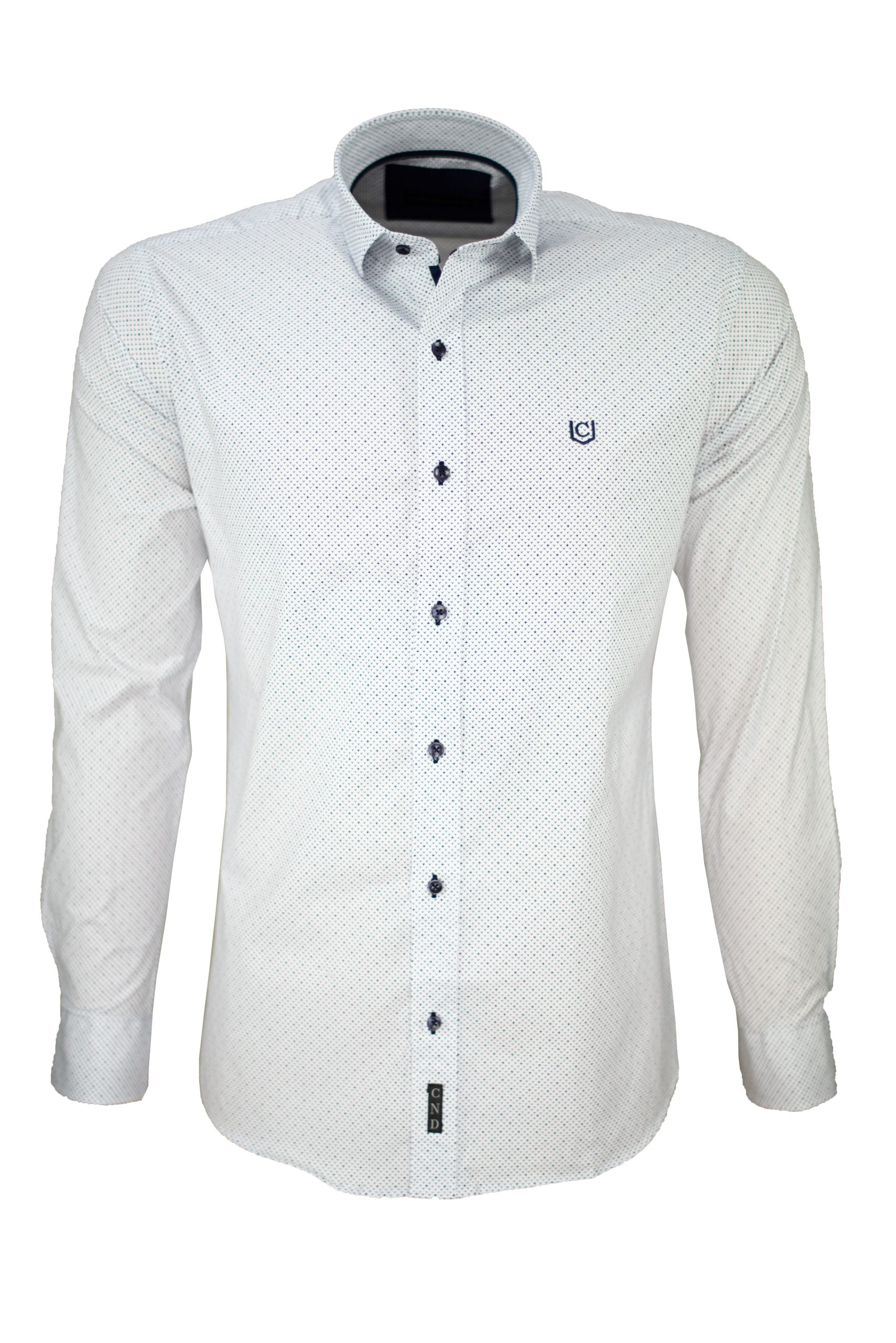 Ανδρικό πουκάμισο slim fit με κλασικό γιακά