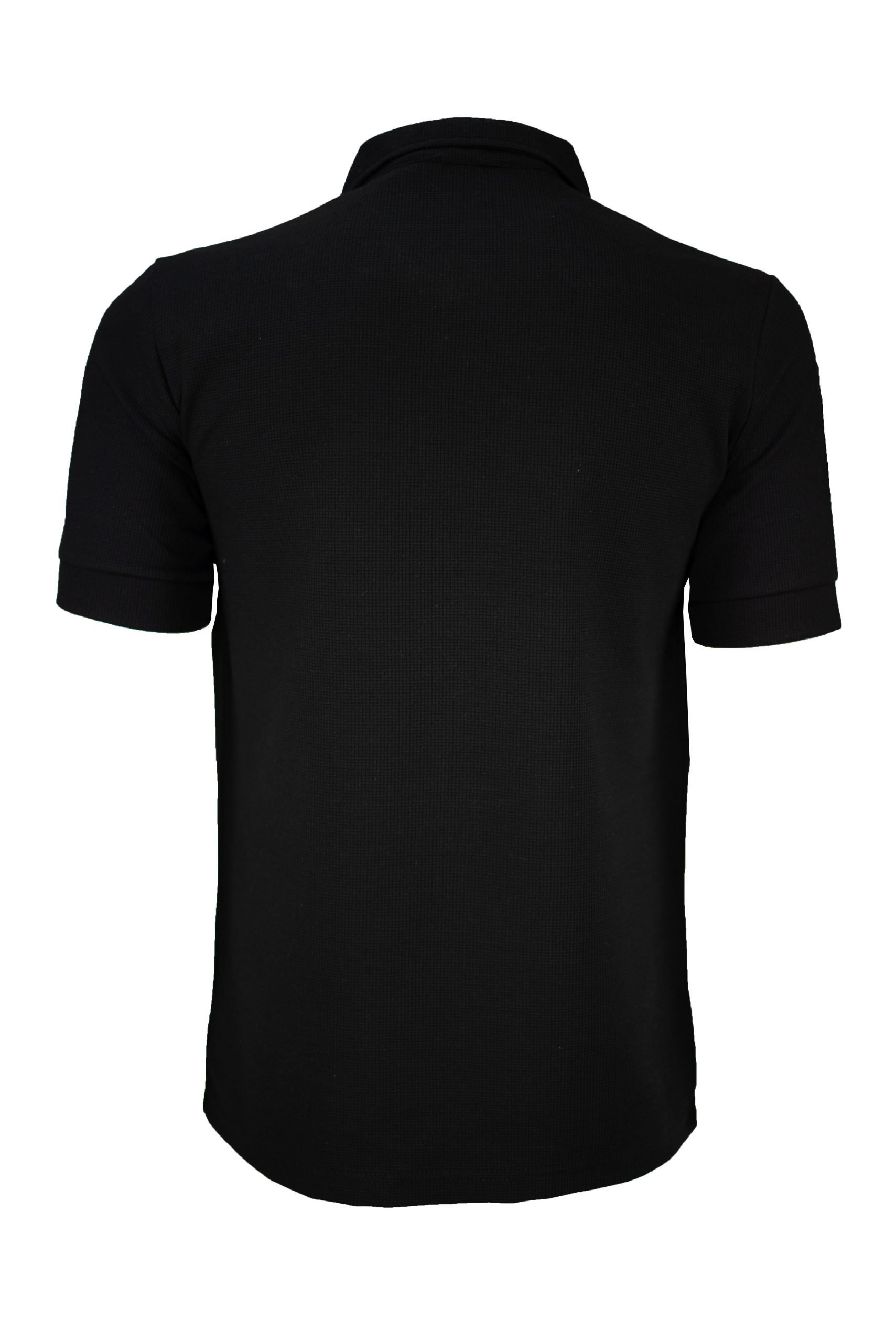 Ανδρική κοντομάνικη μπλούζα polo με ανάγλυφη ύφανση και κλείσιμο με φερμουάρ.
