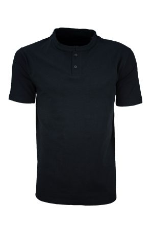 Ανδρική κοντομάνικη μπλούζα Henley με μάο γιακά και δύο κουμπιά