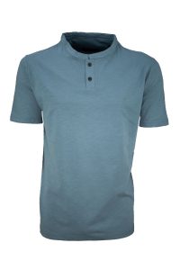 Ανδρική κοντομάνικη μπλούζα Henley με μάο γιακά και δύο κουμπιά