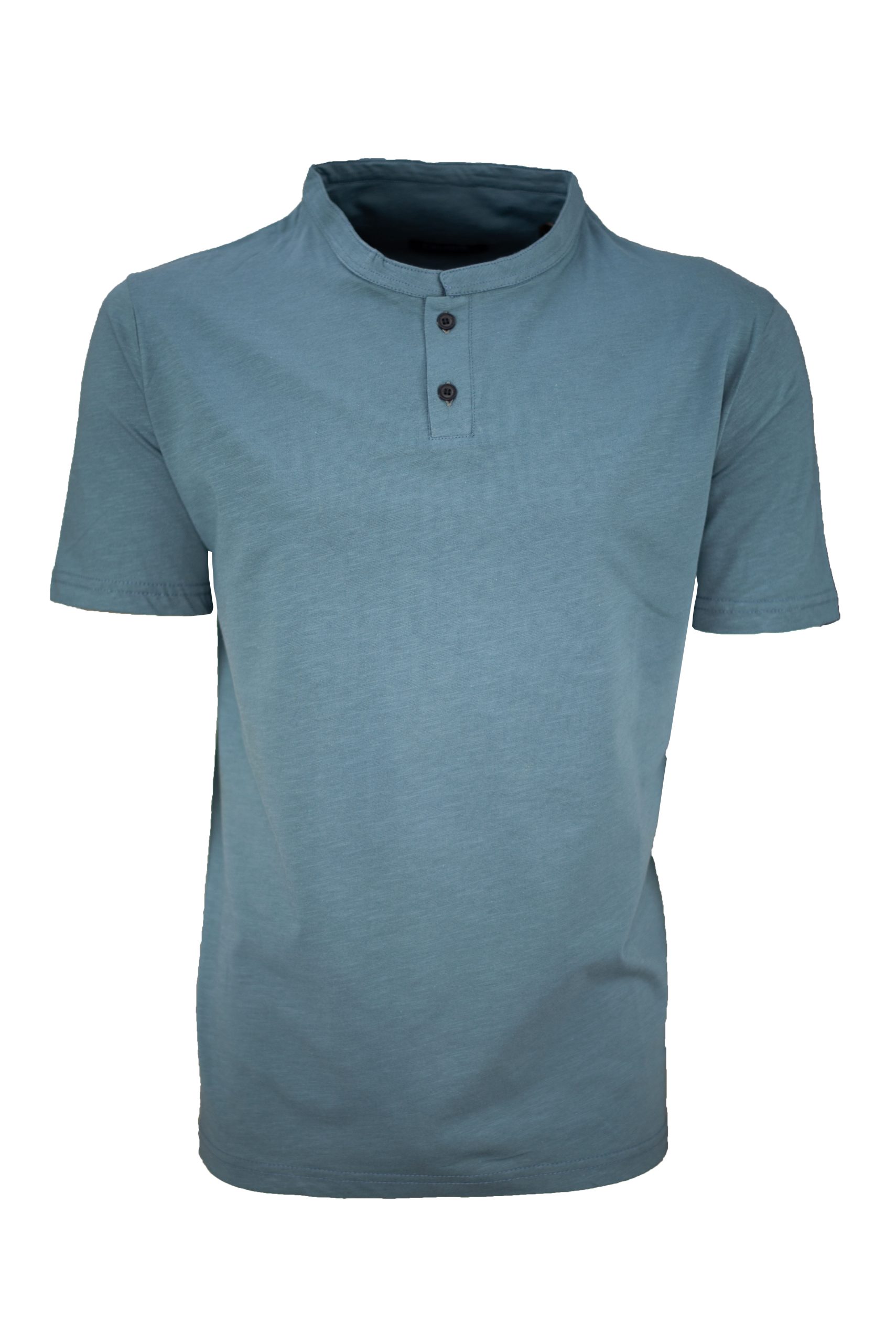 22t-Arand Ανδρική κοντομάνικη μπλούζα Henley με μάο γιακά και δύο κουμπιά