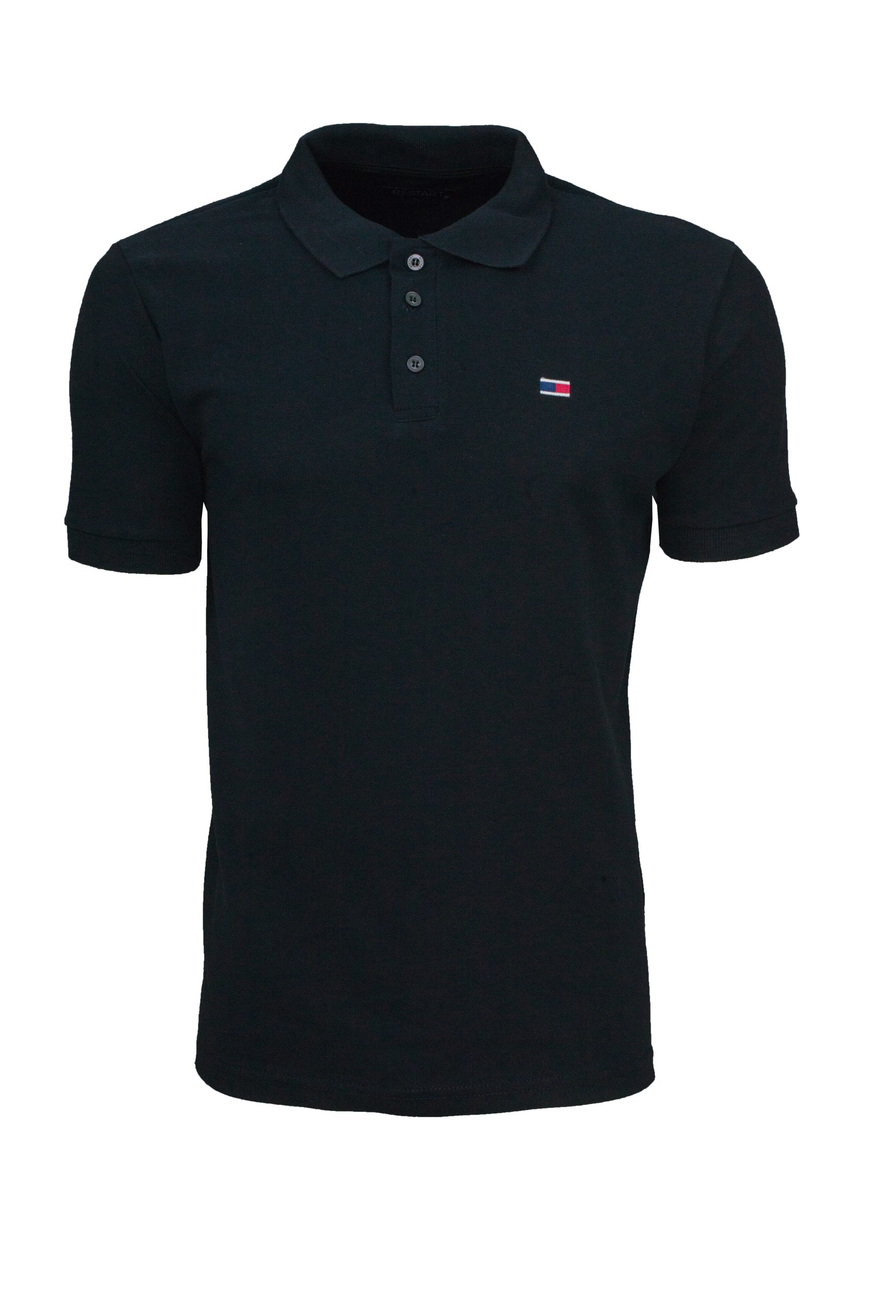 Ανδρικό polo μπλουζάκι slim fit με γιακά και κουμπιά