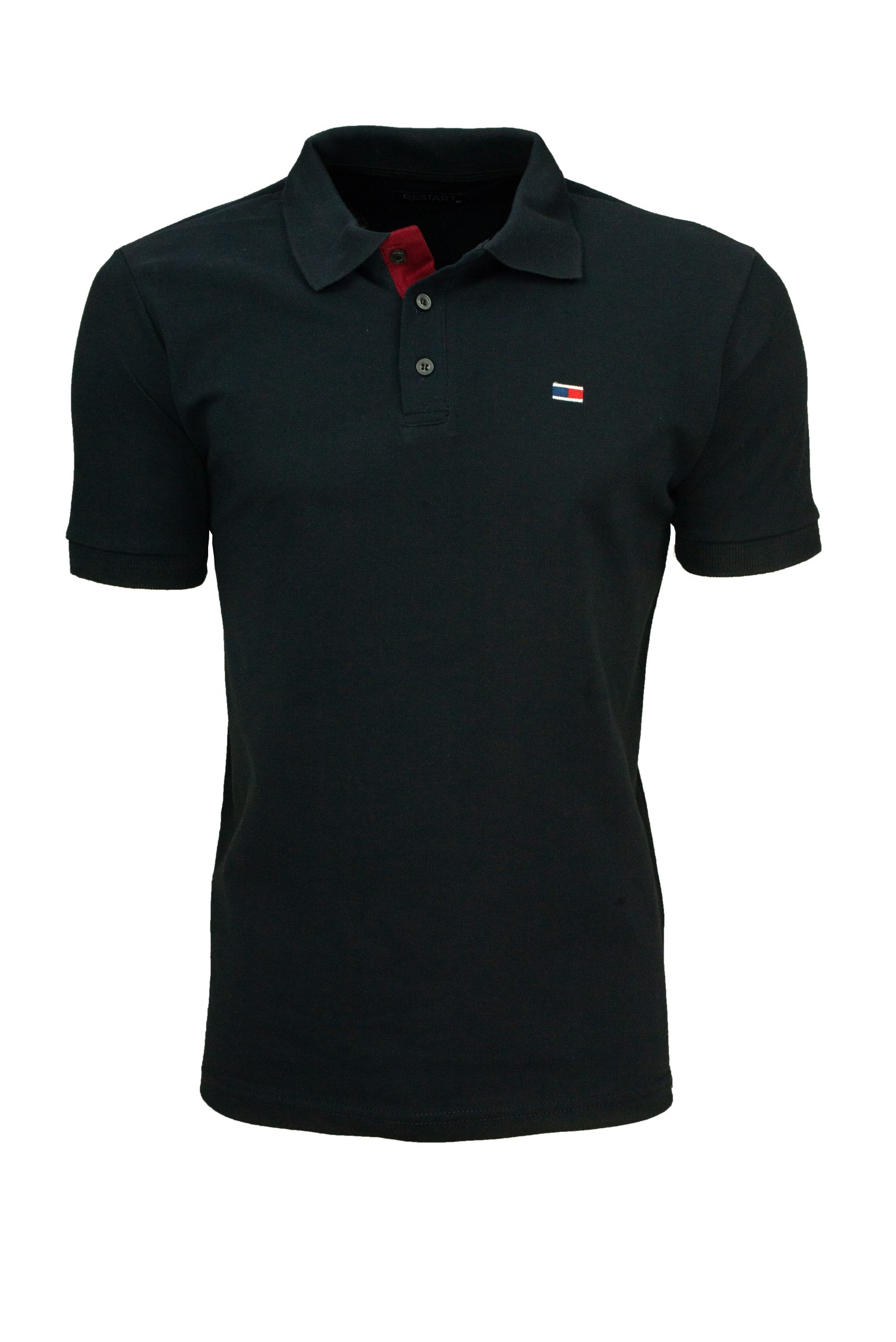 Ανδρικό polo μπλουζάκι slim fit με γιακά και κουμπιά