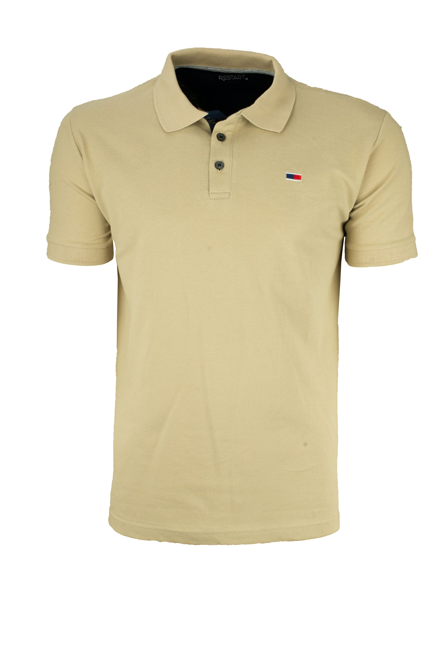 Ανδρικό polo μπλουζάκι slim fit με γιακά και κουμπιά