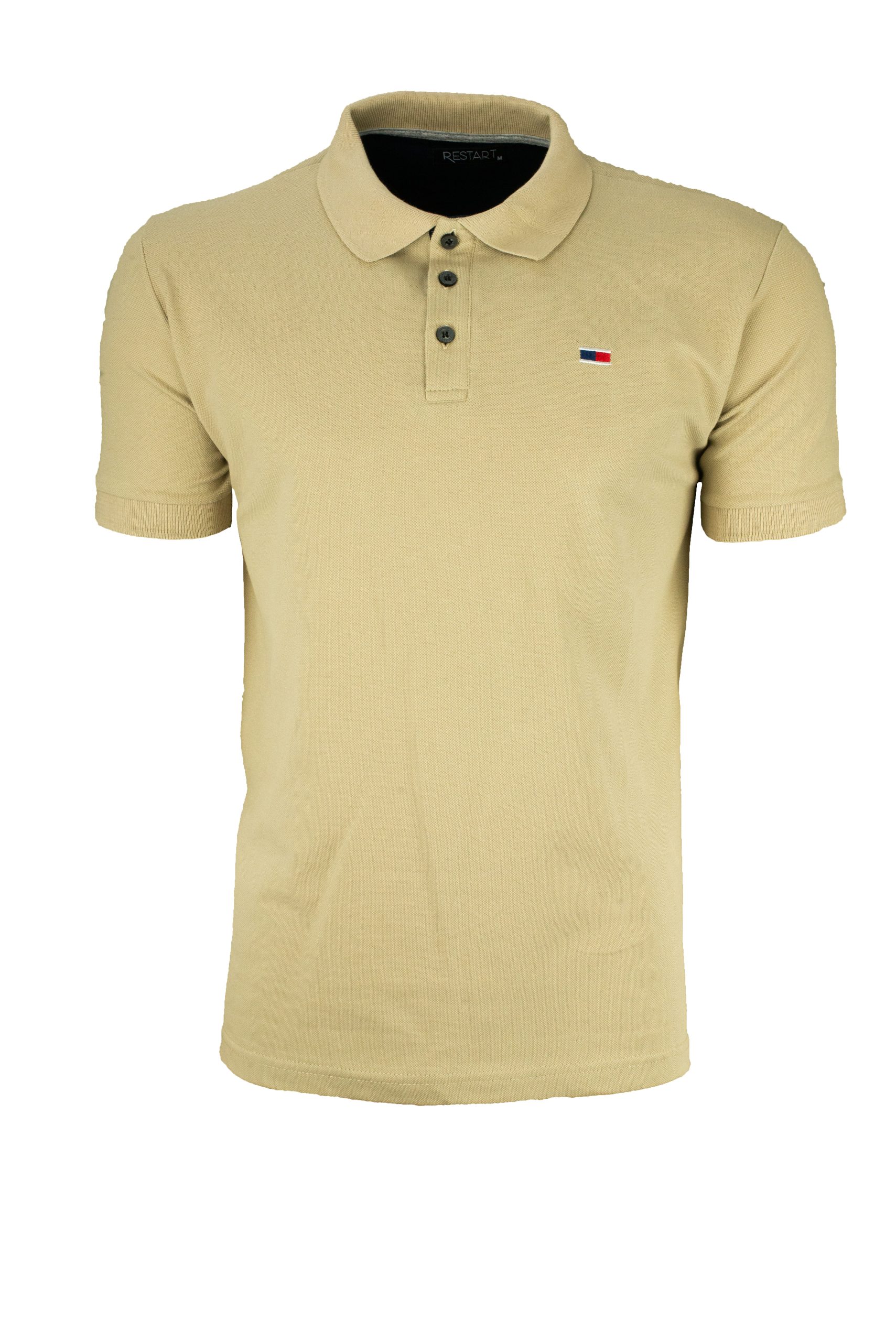 Ανδρικό polo μπλουζάκι slim fit με γιακά και κουμπιά