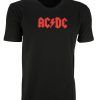 Ανδρικό μαύρο t-shirt με print AC DC στο μπροστινό μέρος