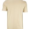 Ανδρικό μπεζ t-shirt με minimal print στο στήθος casual στυλ