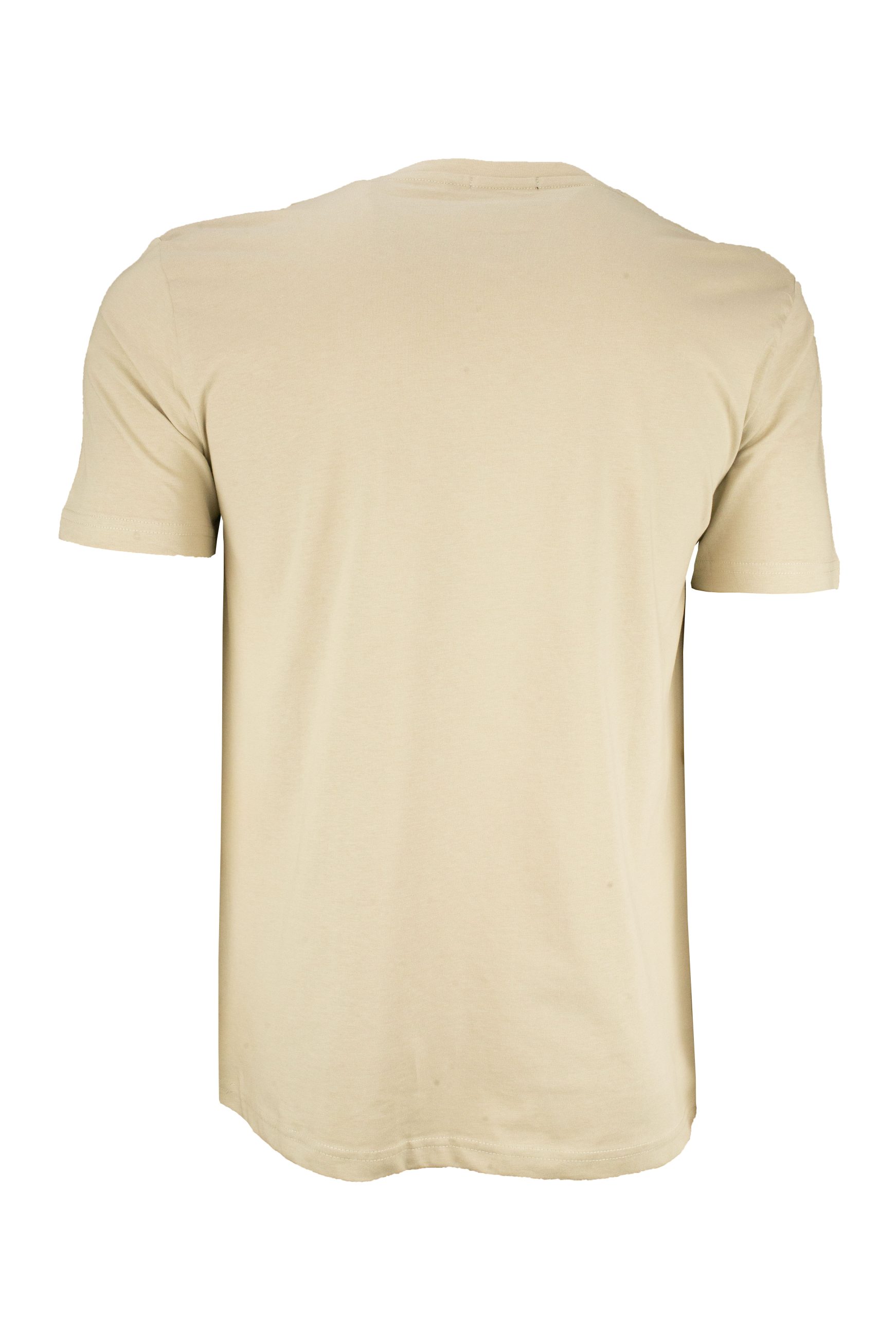 Ανδρικό μπεζ t-shirt με minimal print στο στήθος casual στυλ